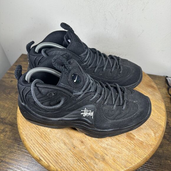Nike Stussy Air Penny 2 Black Hemp Shoes Mens Size 9 Black DQ5674-001 Sneakers
